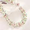 Flores de Rosa Glaseadas Coloridas Estilo Ins 15 mm Flor de Ciruelo Pintada a Mano Cuentas Glaseadas Accesorios para Joyería Hecha a Mano Perforados DIY