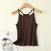 Colete de modal de verão estilo coreano casual solto cor sólida peça íntima alça paralela modelador para mulheres