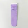 Meias Brancas Femininas de Seda de Gelo, Finas e de Cor Sólida, Adequadas para Primavera e Verão, Meias de Veludo Meia-Panturrilha, Estilo Verão, Meias Femininas Largas (Slouch)