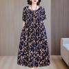 Vestido de verano de algodón y seda para mujeres de mediana edad y mayores, ropa holgada de talla grande para el hogar, camisón para madres jóvenes, ropa exterior