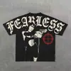 Punk Europeu e Americano Edição Grande Impresso T-Shirt Y2K Estilo Hip Hop Masculino T-Shirt Mascarado Menina Gótico Manga Curta Top