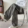 Calça de Veludo Tie-Dye Masculina Primavera Verão Reta Solta Wide-Leg Estilo Americano Tendência Nova Calça de Moletom Calças Casuais Cool