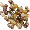 Ágata de seda enredada Lulutong Jade cuentas sueltas Calcedonia marrón cuentas de tambor de cintura pulsera collar diy cuentas de joyería venta al por mayor