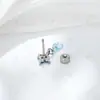 Pendente Gota de Flor Hensen Novo Estilo Ins Quatro Diamantes Flor Pequena Gota Haste de Liga de Titânio Piercing de Cartilagem Stud de Osso da Orelha