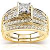 Fonte transfronteiriça venda quente ins estilo moda diamante completo princesa quadrado anel de diamante europeu e americano luxo 2 peças anel de noivado