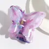 Pinza de Mariposa de Doble Capa Gradiente Dulce Elegante Sizzy Versátil para Mujer Pinza de Garra para el Cabello de Disco de Nicho de Moda Accesorios para el Cabello