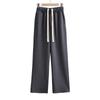 Pantalones deportivos de pernera ancha drapeados con cordón para mujer, otoño e invierno, cintura alta, acordonados, holgados, rectos, casuales, pantalones de chándal adelgazantes