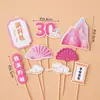 Decoraciones y Adornos Novedosos de Estilo Chino para Pastel de Luna Llena de Bebé Serpiente, Rocalla, Abanico Plegable, Nube Auspiciosa, Pantalla de Madera, Topper para Postre