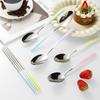 Conjunto de Colheres de Aço Inoxidável 304 para Servir, Sopa e Louças, Colheres Comerciais para Café e Sobremesa, Polimento Espelhado