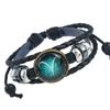 Pulsera Europea y Americana de las Doce Constelaciones Tejida a Mano con Cuentas Vintage de Cuero Vacuno Pulsera de Constelaciones Suministro Transfronterizo Joyería