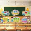 Decoração da Época de Volta às Aulas Enfeites de Mesa Flutuantes de Mesa Placas de Mão Manuais Cerimônia de Volta às Aulas para Sala de Aula de Escola Primária e Jardim de Infância Layout da Cerimônia