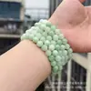 Pulseira de Cristal Ágata Verde Claro de Círculo Único Versátil Pulseira Popular Xiaohongshu Tiktok Atacado Cristal Popular Xiaohongshu