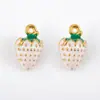 Série de Frutas Desenho Animado com Gotejamento de Óleo Aço Inoxidável 304 Pingente de Banana Morango Cereja para Pendurar Decoração DIY Acessórios
