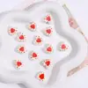 Contas Soltas de Cerâmica Pintadas à Mão com Estampa de Flores de Bolinhas em Formato de Coração para Pulseira Colar DIY Acessórios de Joias Artesanais