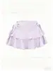 Falda Deportiva Asimétrica de Chica Hot Europea Diseño Milenio Y2K Plisada con Cordones de Cintura Baja Casual Verano