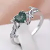 Nuevo Anillo Femenino Cao Shi Temu con Forma de Corazón Dulce, Diseño de Nicho con Ramas Entrelazadas, Regalo de San Valentín
