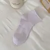 Calcetines Cortos Finos Transpirables de Primavera y Verano para Mujer Calcetines de Color Caramelo con Borde Enrollado Estilo Japonés Sin Costuras Simples Versátiles Calcetines de Algodón Acanalados