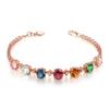 Explosiones transfronterizas pulsera de cristal colorido pulsera de turmalina de caramelo con incrustaciones para mujer nueva pulsera de color gema color tesoro