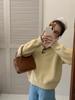 Diseño Sense Nicho Ropa para Usar Cuerda Solapa Esquina Hebilla Suéter Jersey para Mujer Otoño e Invierno Nuevo Suelto para Usar Exterior Suéter Suave y Ceroso