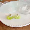 Pendientes de Flor de Concha Super de Hada y Hermosos para Mujer, Esquema de Color Dopamina, Pendientes Frescos y Dulces Estilo Vacaciones en la Costa