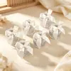 Tarro de dulces de boda con forma de lazo estilo Ins, caja de dulces de plástico transparente, caja de regalo de recuerdo de boda con lazo blanco roto y verde guisante