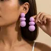 Pendientes de verano de estilo dopamina transfronterizos europeos y americanos, con moño redondo y múltiples capas, versátiles y elegantes, pendientes ovalados coloridos exagerados