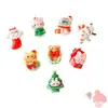 Navidad Lindo Animalito Dibujos Animados DIY Pegamento Cremoso Accesorios Resina Creativa Piezas Pequeñas Sandalia de Madera Hebilla Material Kit