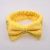 Faixa de Cabelo com Laço Nova Faixa de Cabelo para Mulheres Pulseira de Pulso Cor Única Faixa de Cabeça de Pelúcia para Lavar o Rosto Faixa de Cabeça para Maquiagem Pulseira de Pulso