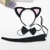COS Faixa de Cabelo Gato Preto Faixa de Cabelo Orelha de Animal Animal Três Peças Dia das Crianças Natal Faixa de Cabelo Gato