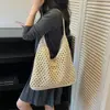 Bolsa de Palha Tecida Grande Capacidade para Mulheres, Nova Moda 2026 Versátil, Bolsa de Ombro Tote de Palha de Alta Qualidade