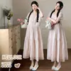 Vestido de Maternidad de Encaje Dulce y Elegante Estilo Coreano Talla Grande Verano 2026