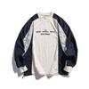 Ru Meng Estilo Americano Funcional Costuras Manga Raglán Manga Larga Cuello Cuadrado Ligero Sudadera para Hombre y Mujer Marca Trendy Pareja Top Deportivo