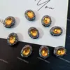 Caixa Mágica Oval Cravejada de Diamantes Anel Rosto de Ovo de Pombo com Oito Furos Zircônio Pulseira de Miçangas DIY Colar Contas Espaçadoras Acessórios Olho de Gato