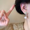 Pendientes colgantes de perlas de camelia estilo pequeño y fragante moda temperamento de alto sentido pendientes de socialité joyería de oreja de personalidad de nicho