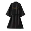 Manhã Robe Noiva Feminina Primavera Verão Camisola de Casamento Dama de Honra Grupo Noiva Pijamas de Casamento Gelo Roupão de Seda Sexy Roupas para Casa Outono