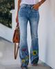 BD 02 260g twill mujer estampado imitación jeans AliExpress ebay Europeo y Americano Comercio exterior pantalones casuales delgados
