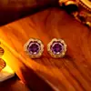 Pendientes Explosivos de Circonita Colorida, Lujo Accesible, Pendientes Sencillos de Moda y Gama Alta, Tendencia de Joyería Unisex Hip-Hop Punk