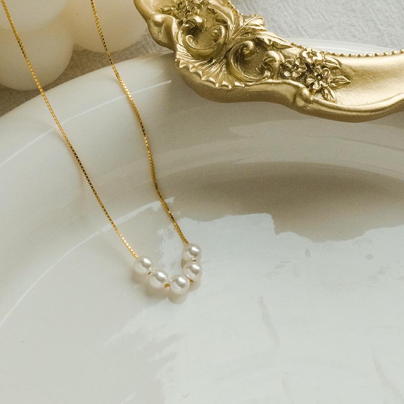 S925纯银奥地利施家珍珠项链小众高级感简约个性珍