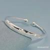 Pulsera de loto de plata esterlina s990 para mujer, pulsera de cuentas abiertas sólidas, estilo étnico de moda, regalo para mamás y personas mayores, regalo festivo.