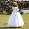 Nuevo vestido de noche sin espalda con gran lazo para niña, vestido de gasa esponjosa, vestido de princesa, vestido para anfitriona de boda, vestido de dama de honor