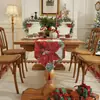 Nuevo Camino de Mesa Triangular Jacquard Teñido en Hilo Transfronterizo Poliéster-Algodón Floral Navideño, Camino de Cama, Cubierta Decorativa Navideña, Mantel