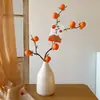 Adornos decorativos temáticos de caqui, caquis artificiales, arreglos de frutas, flores artificiales, adecuados para entradas de casas, escritorios y ventas en transmisiones en vivo