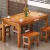Mesa de restaurante e cadeira de madeira maciça, combinação de mesa e cadeira para fast food, lanchonete, churrascaria, macarrão, mesa e cadeira, barraca de comida, restaurante de café da manhã, mesa carbonizada