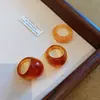 Set de anillos abiertos irregulares de resina transfronterizos europeos y americanos, anillo exagerado vintage para el dedo índice, anillo de diseño de nicho para mujer