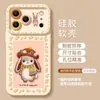 Adequado para Apple 18Promax Lenço de Cabeça Flor de Desenho Animado Coelho Vibrante Capa de Celular iPhone Macia e Rígida Personalização