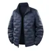 Nueva Norma Nacional 90 Plumón de Pato Blanco Chaqueta de Plumón Reversible para Hombre Cuello Alto Engrosada Cálida Ropa Exterior Casual para Exteriores Ropa de Trabajo Superior