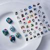 Lindas pegatinas de uñas 5D para estudiantes, dibujos animados, pingüinito lindo, relieve tridimensional, pegatinas para uñas, flor de papel, decoración DIY para teléfono móvil