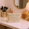Bolsa de Cosméticos de PU con Purpurina Dorada, Sobre de Cuero Personalizado, Bolsa Portátil para Guardar Artículos de Uso Diario, Bolso de Mano para Niñas