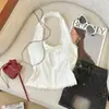 Camisola con Cuello de Encaje para Mujer Otoño e Invierno 2024 Nuevo Estilo Francés Espalda Bonita Top sin Mangas Base Blanca