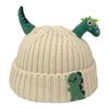 Gorro de otoño e invierno para bebé, bonito y súper lindo gorro de lana con forma de dinosaurio, jersey cálido de punto para niños y niñas de invierno.